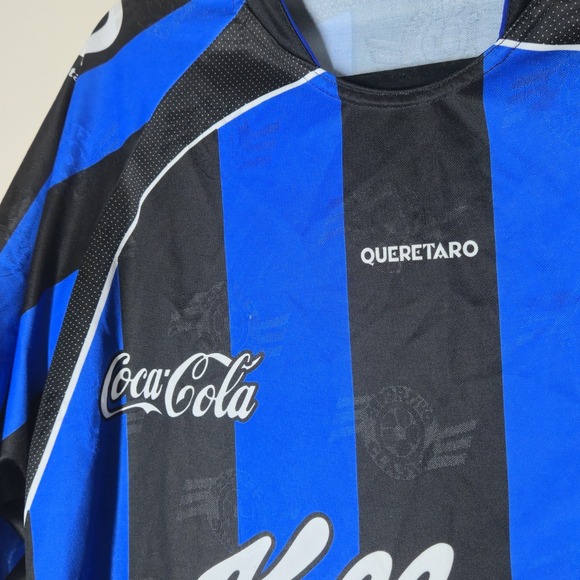 Queretaro Soccer Home Jersey Size Large Stripes Made In Mexico Futball - Picture 2 of 7